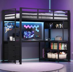 Bunk bed with desk