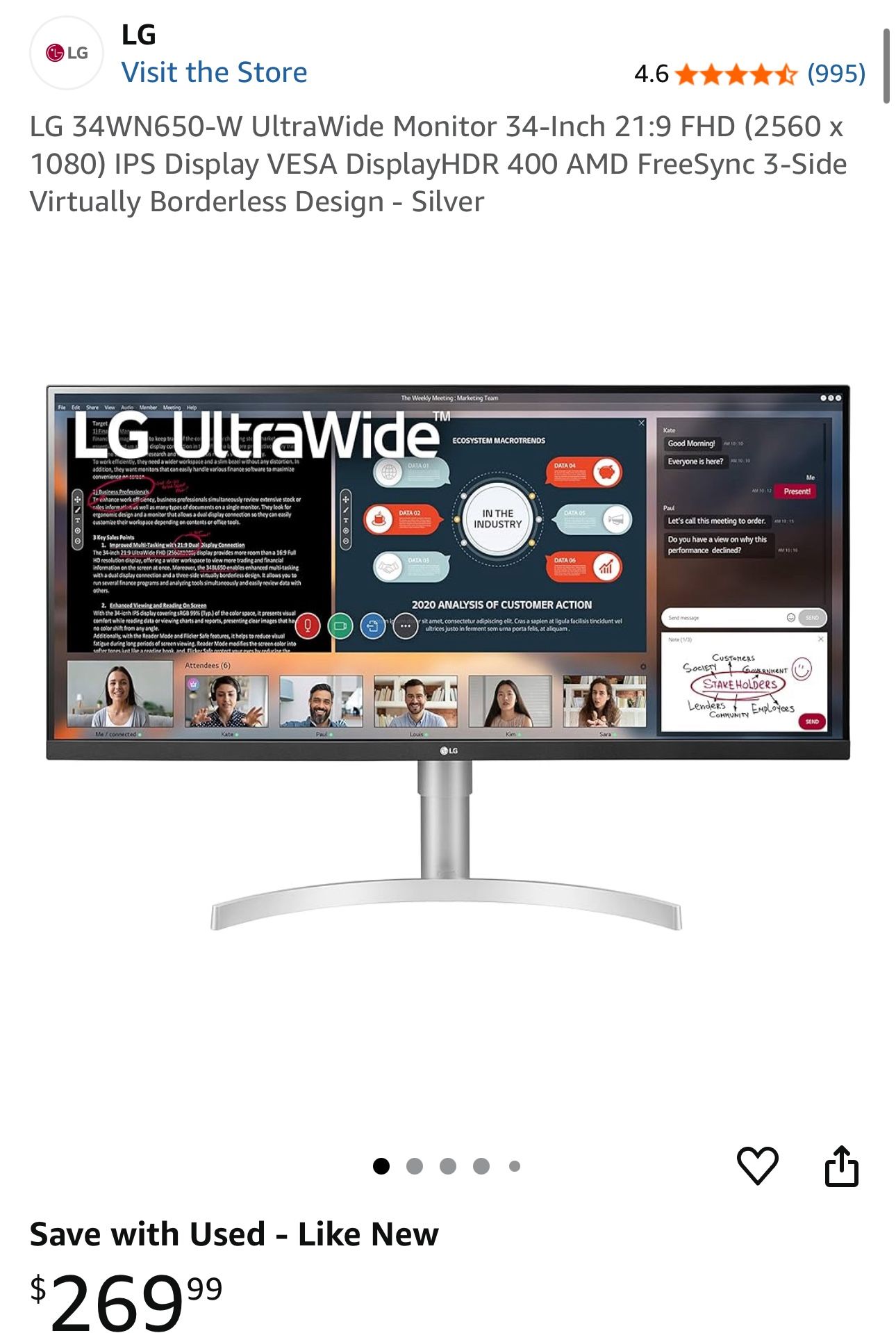 LG Ultra Wide 34” Monitor