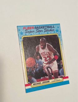 Michael Jordan Fleer Basketball Super Star Sticker Card