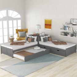 L Shaped Platform Bed Frame