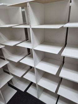 Wood display shelves