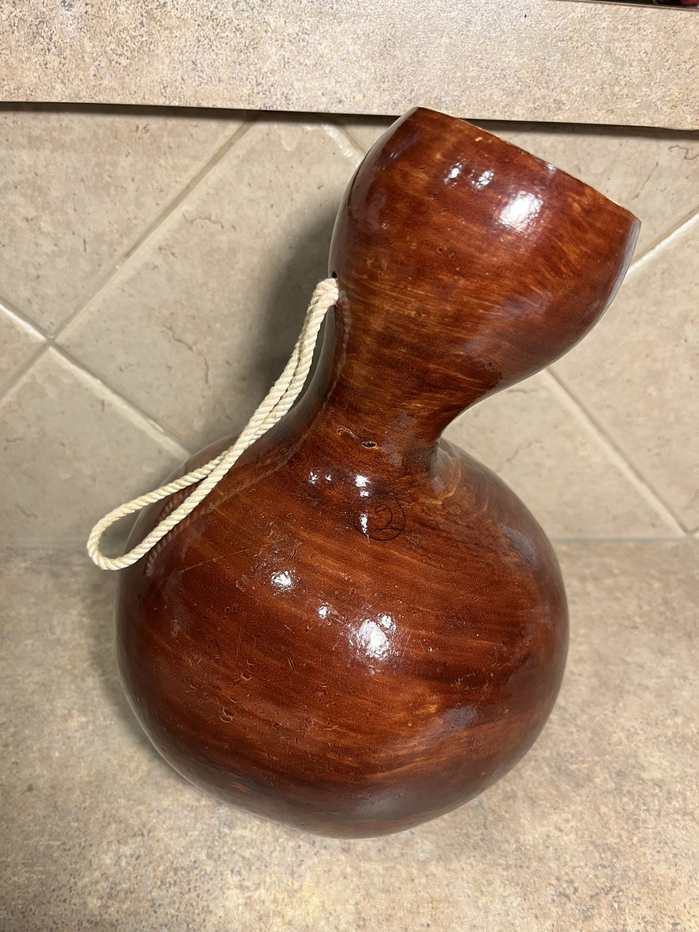 Luau Ipu Heke Gourd Drum w/Rope Handle Made in Hawaii 