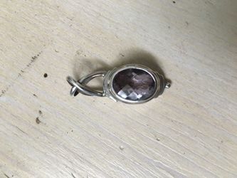 Vintage sarda 925 silver purple gemstone pendant necklace