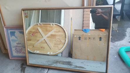 Antique Solid wood mirror ( vintage )