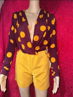 Polka Dot Long Sleeve Bodysuit with Shorts