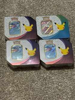 Pokémon TCG Pikachu 30th Anniversary Tins – Lot of 4