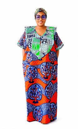 Ankara cape gown