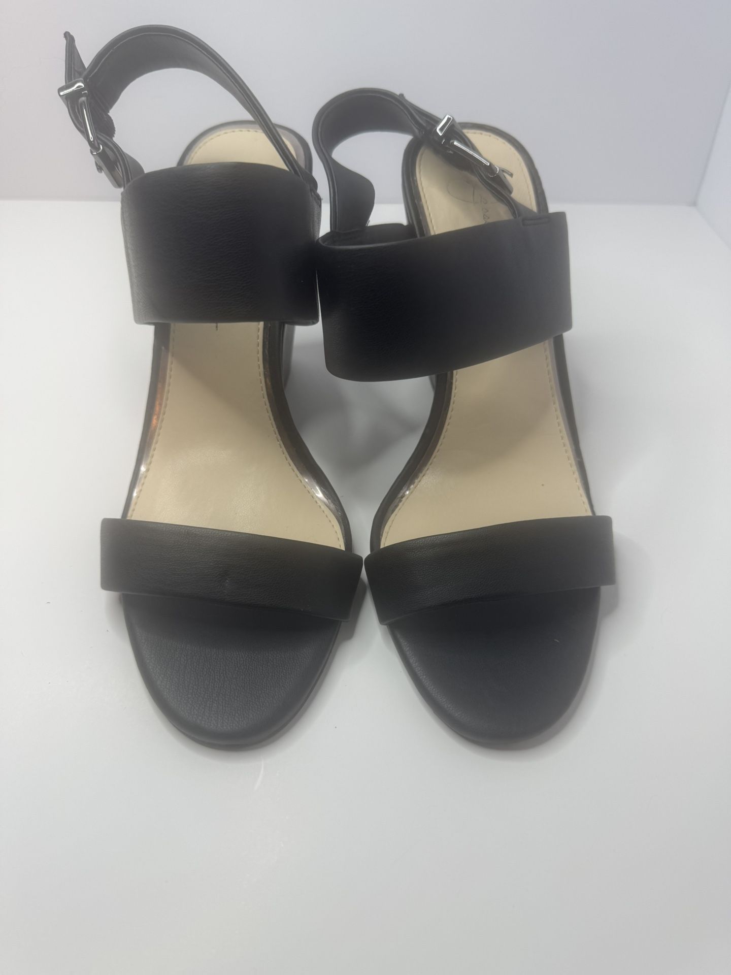 Jessica Simpson 'Wyra'Black Wedge Sandals Size 9M
