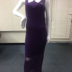NY & Company Purple Knit Pullover Dress