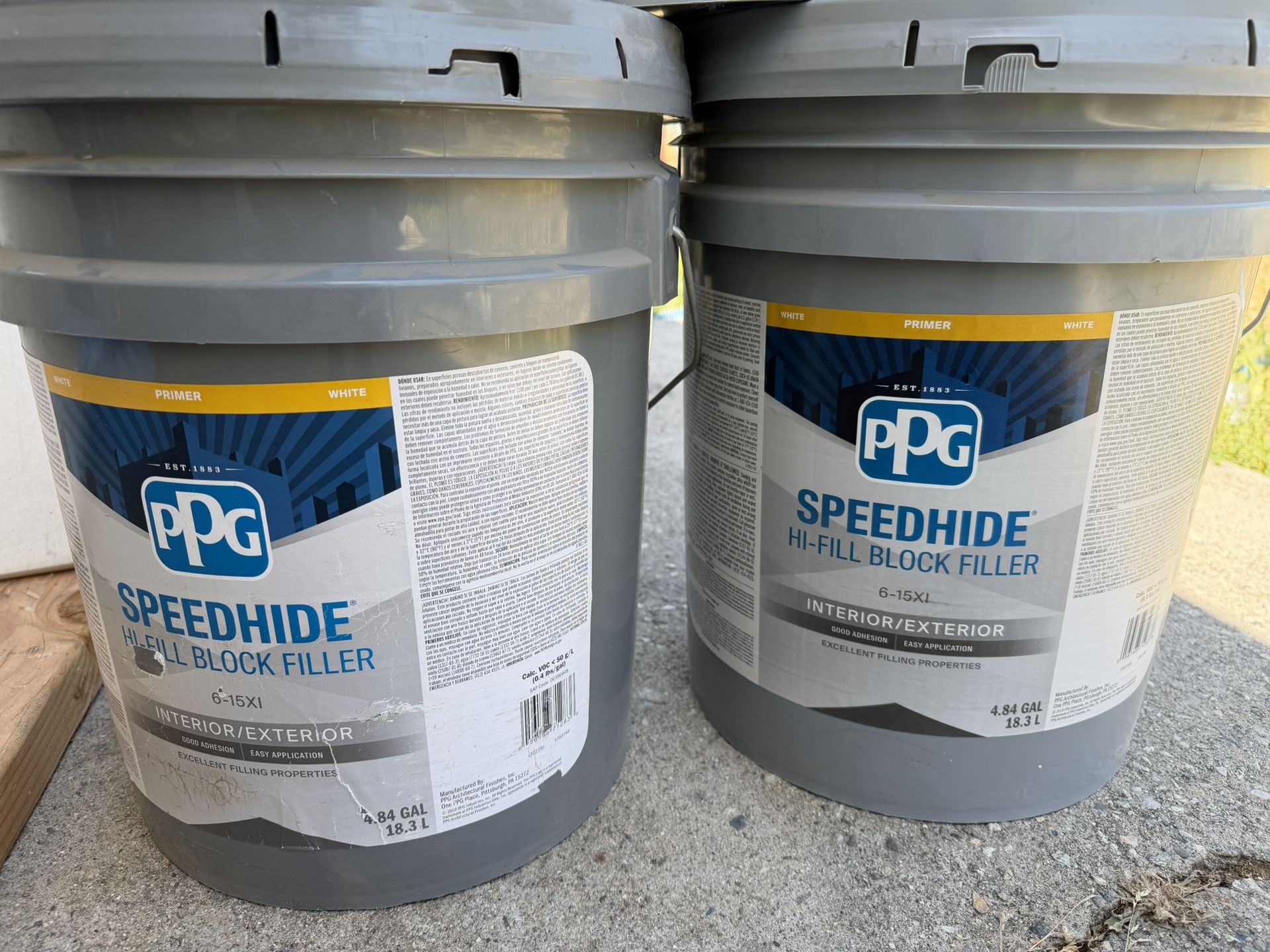 5 Gallon PPG Speedhide Hi‐Fill Block Filler Primer – Interior/Exterior ...