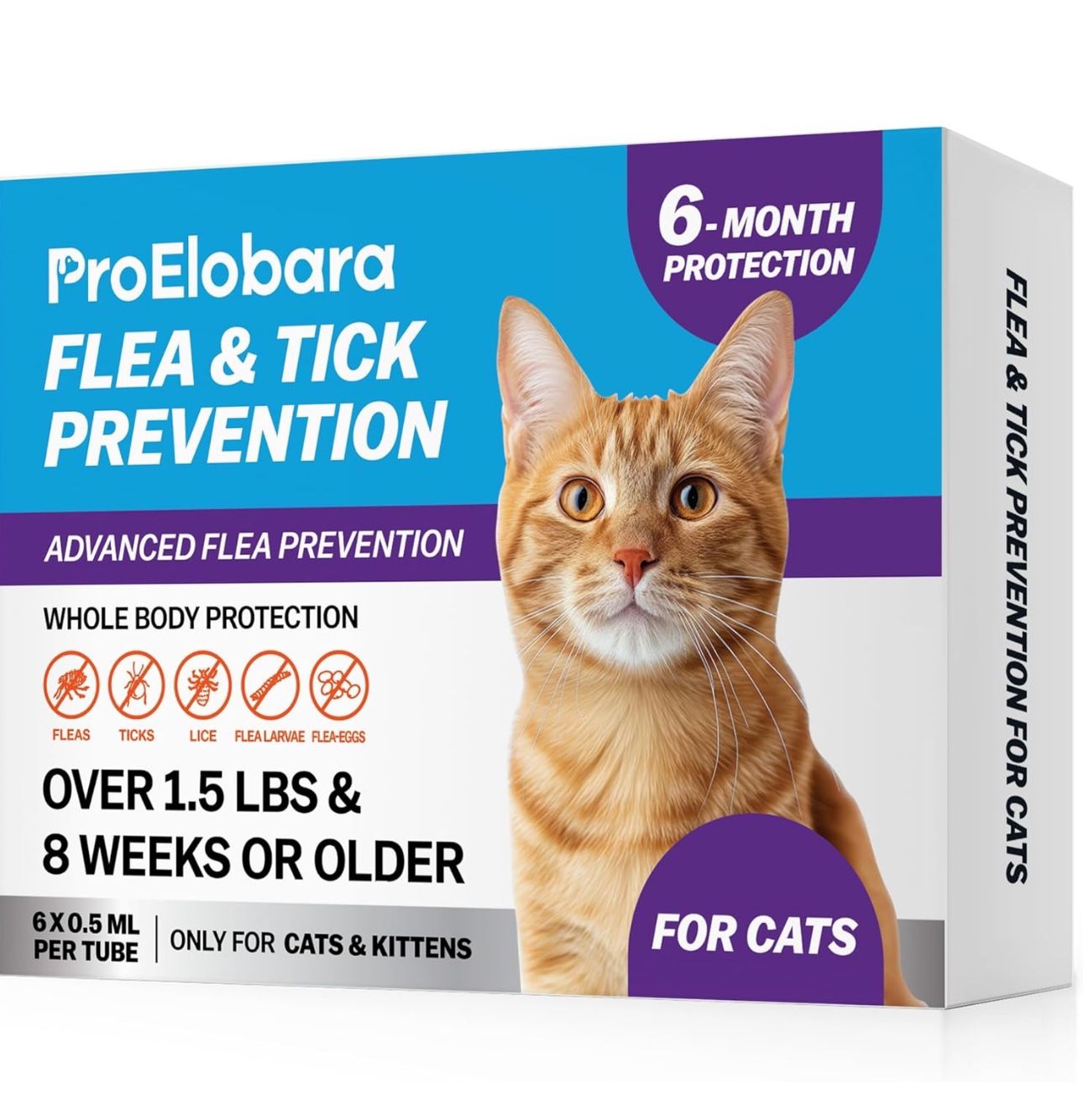 Flea and Tick Prevention for Cats & Kittens: Waterproof Topical Cat Flea and Tick Treatment – Fast-Acting & Long-Lasting At Home Flea Control for Cats
