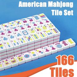 American Mahjong Tile Set 166 Tiles 1.2-inch Mahjong Game Set with 4 Dice