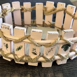 Handmade Baby Pink Wooden Basket