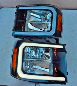 07-13 GMC Sierra Headlights Faros Calaveras Micas Luces Lamps