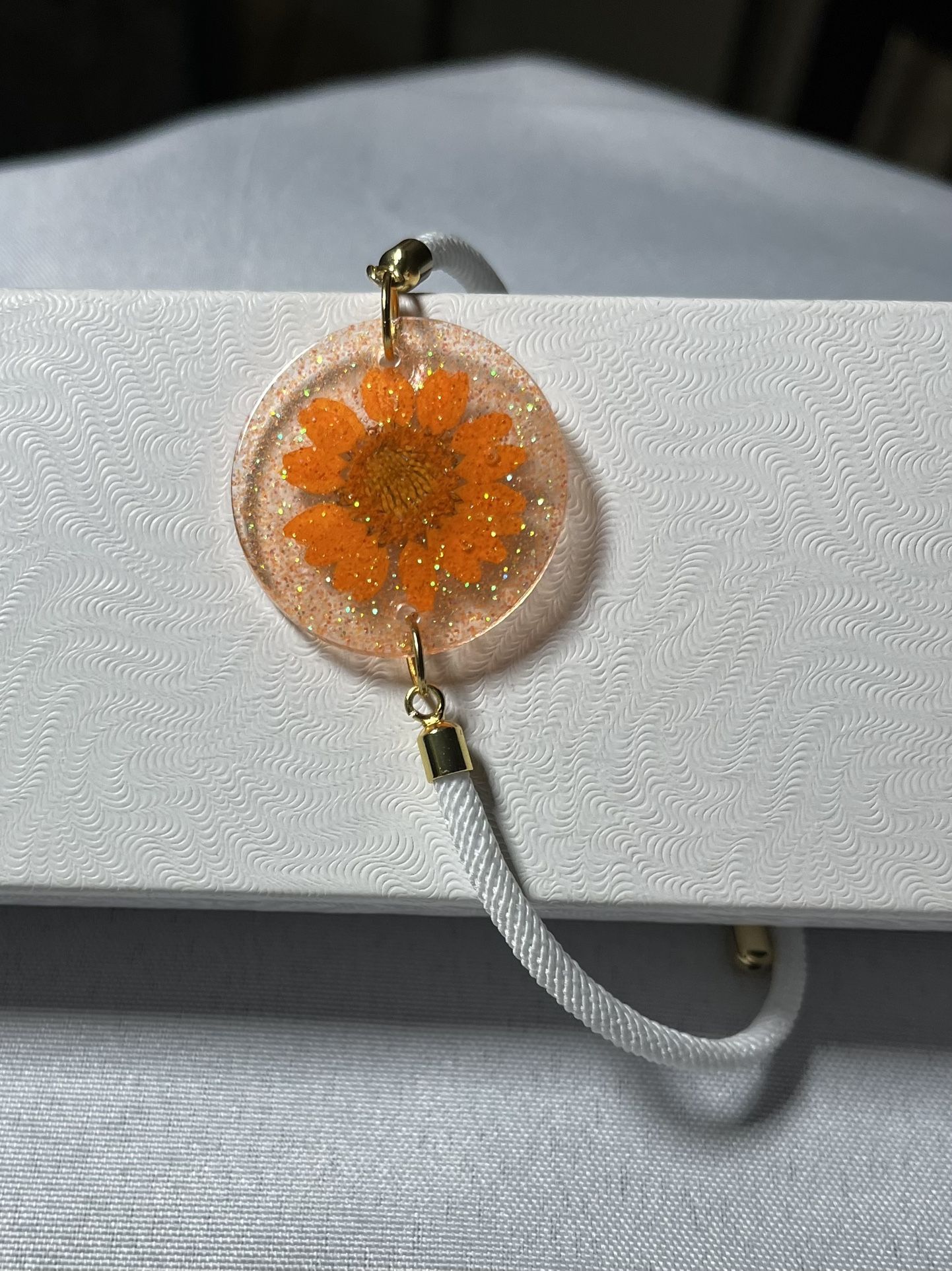 Exclusive Orange Flower Resin Bracelet