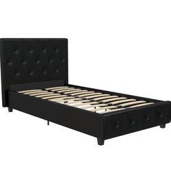 Twin bed frame w/dark brown headboard