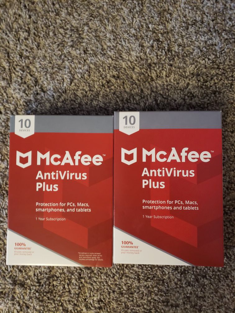 McAfee Antivirus Plus 10 Devices PC Mac Tablets and Smartphones!