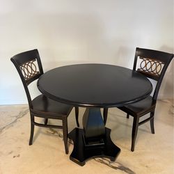 Juego de Mesa Redonda con 2 Sillas 🍽️ Estilo Elegante Negro Round Dining Table Set with 2 Chairs 🍽️ Elegant Black Style