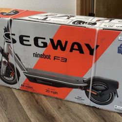 Segway F3 electric scooter 44 mile range and 20mph w/10” self sealing tubeless 