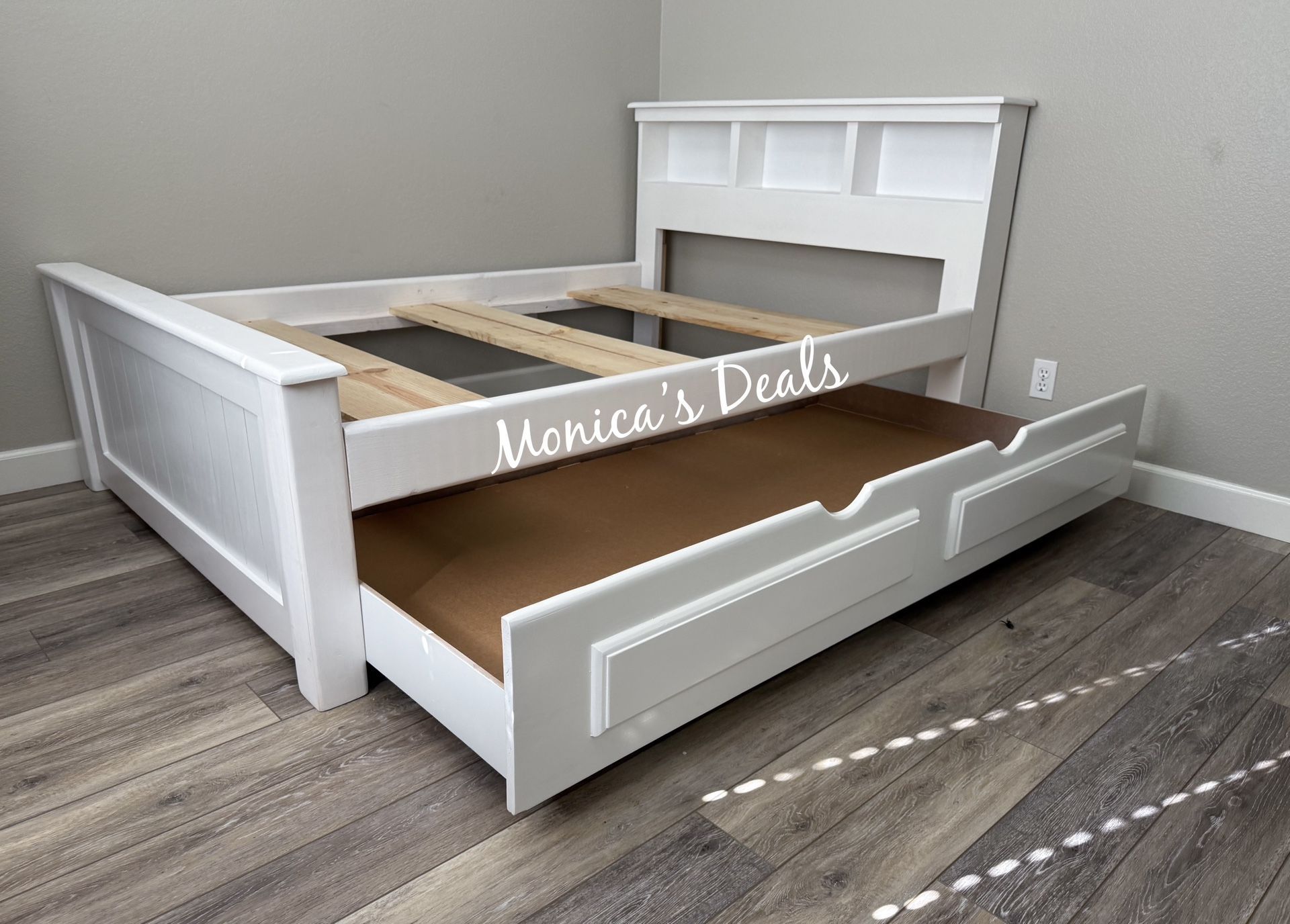 Full Solid Wood Bed With Twin Trundle FRAME $500