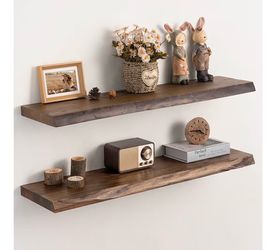 New!✨ 36x8x1.4 handmade live edge solid elm floating shelf set Retails for$110