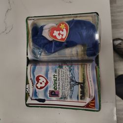 Ty McDonald's Teenie Beanie Peanut the Royal Blue Elephant. 