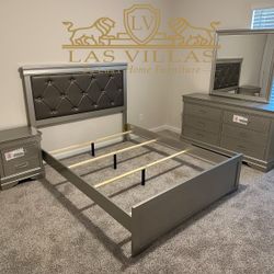 Bedroom Set , Bed ,Dresser, Mirror, Nightstand 
