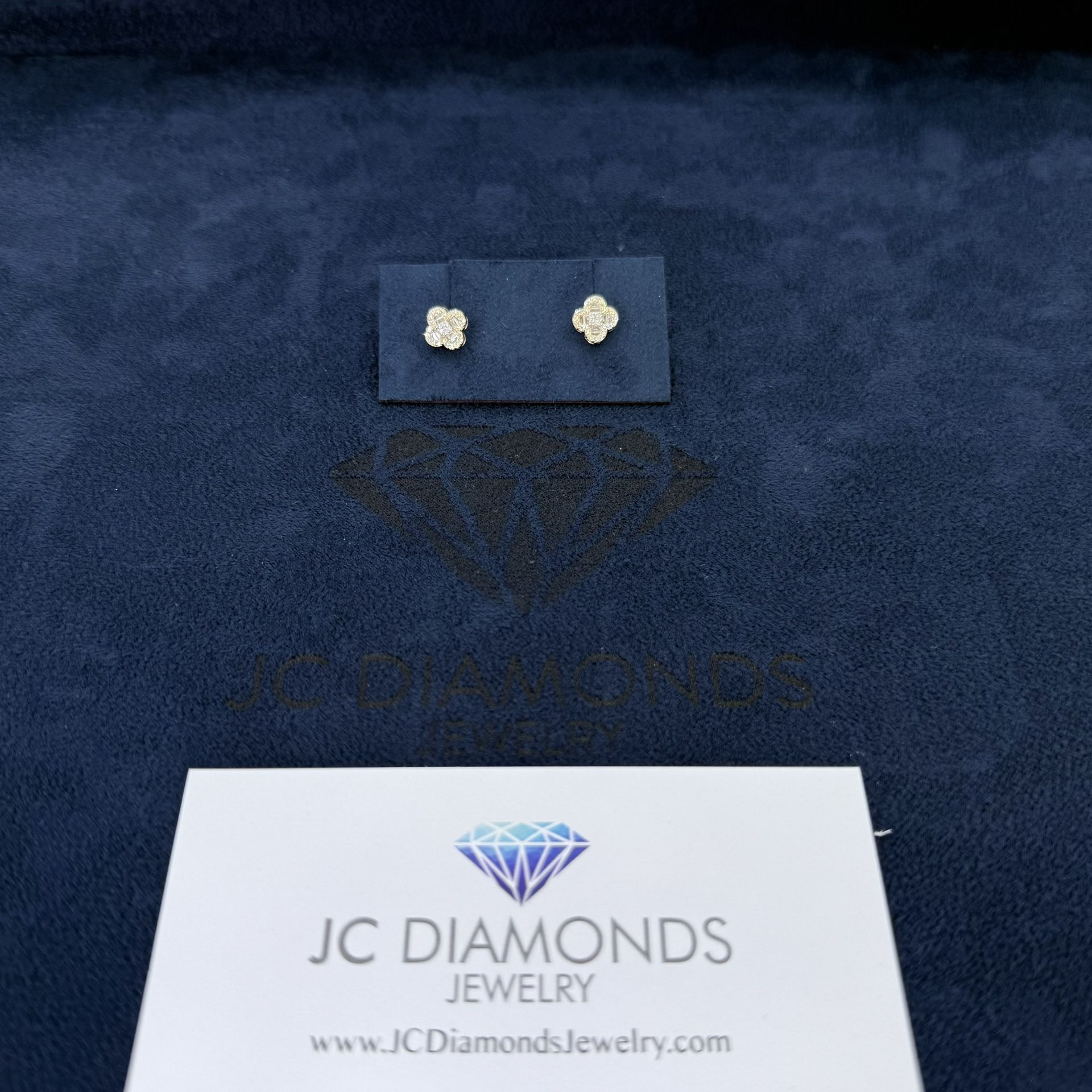 Earrings Clover 🍀 Diamonds Gold 10k