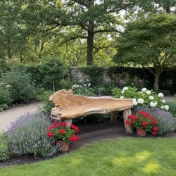 63”-19” Teakroot Rustic Wood Bench