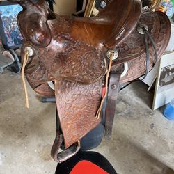 Vintage Buck Steiner 15” Saddle - Double Rigging - Austin Texas - Western