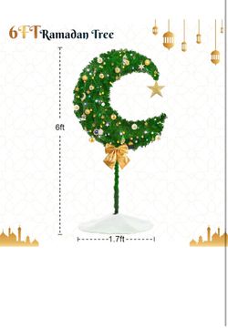 6Ft Eid Ramadan Moon Tree, 