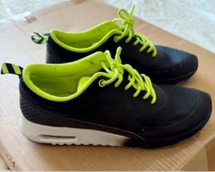 Nike Air Max Thea Neon Volt & Black Running Shoes - Women’s Size 9.5