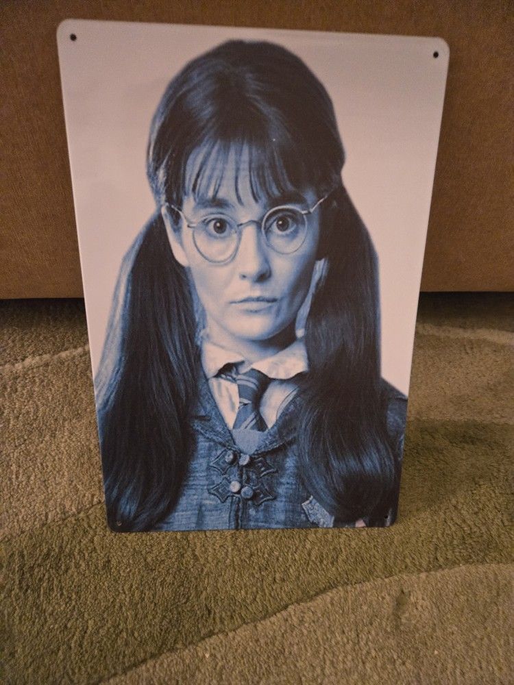 Harry Potter Moaning Myrtle Sign Tin Image 8" x 12"