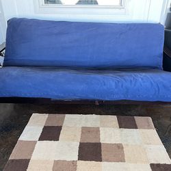 Futon, Full Size, Wood Dark Cherry With Mattress And Cover