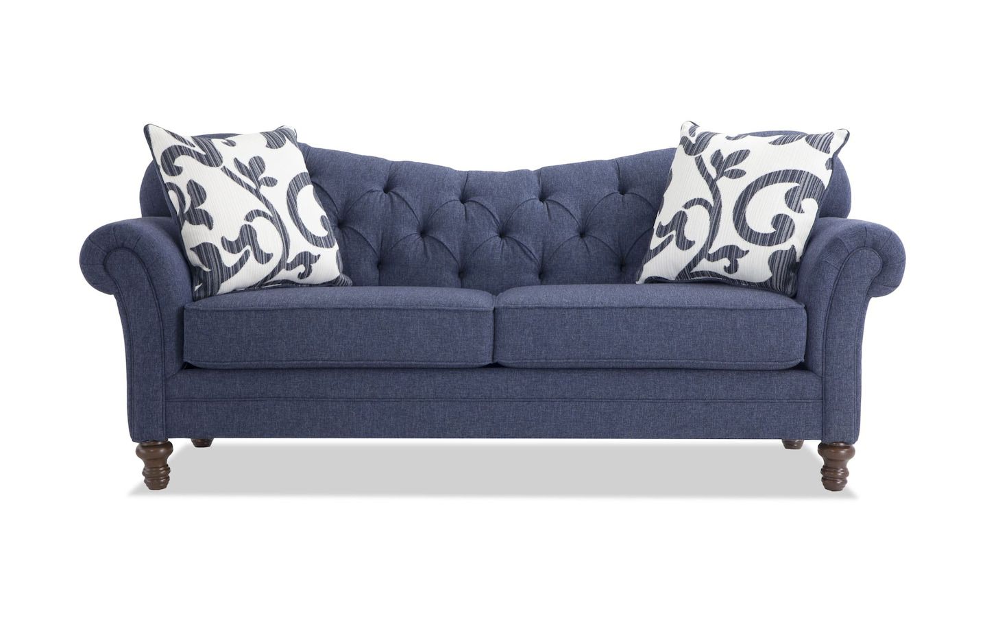 Elegant  Scarlett Blue Sofa, Loveseat & Accent Chair
