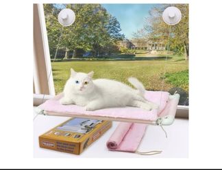 Cat Window Perch, Pink Cat Hammock Window Seat.   (Z)