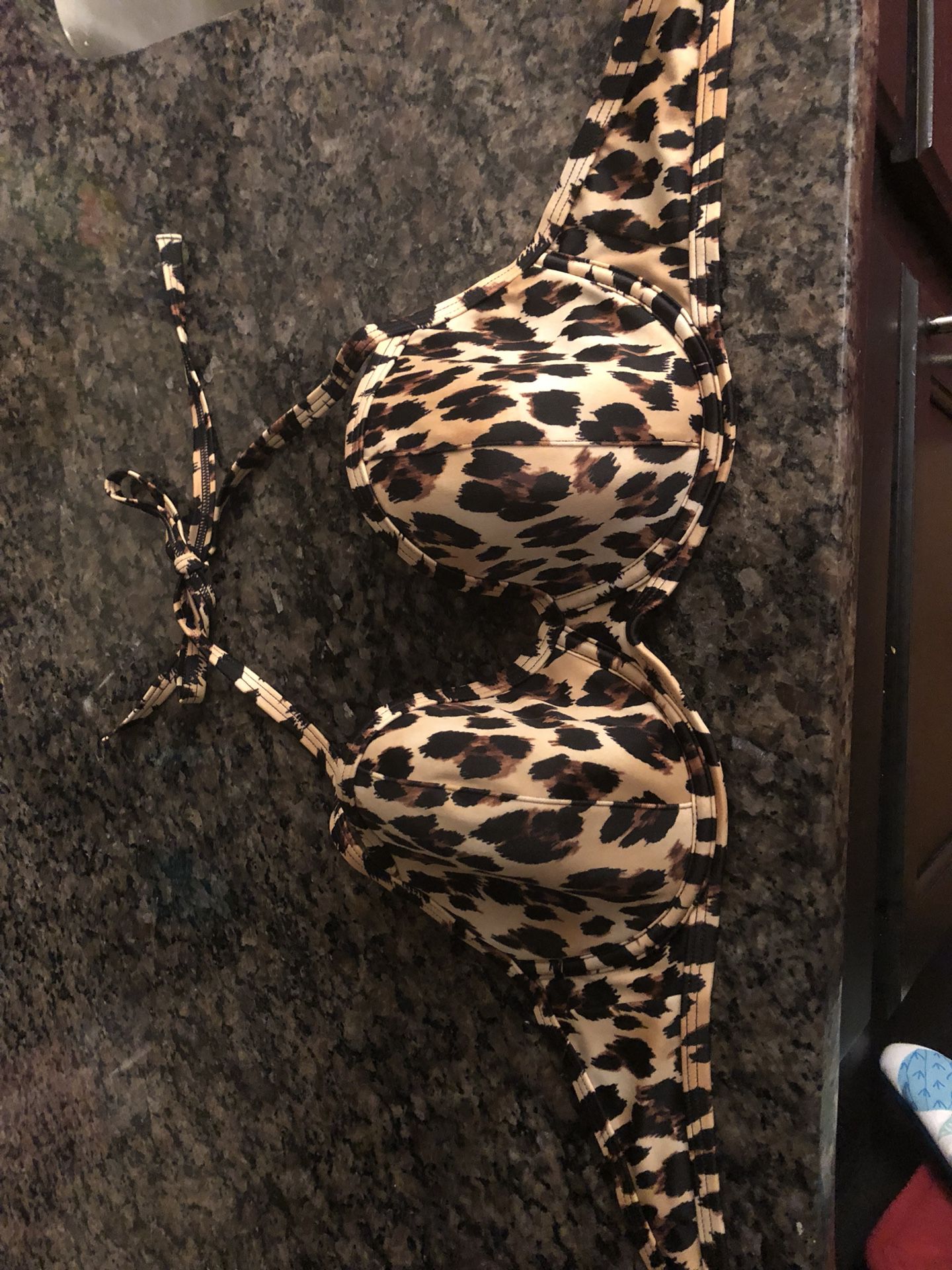 Leopard print halter Victoria secret bathing suit top