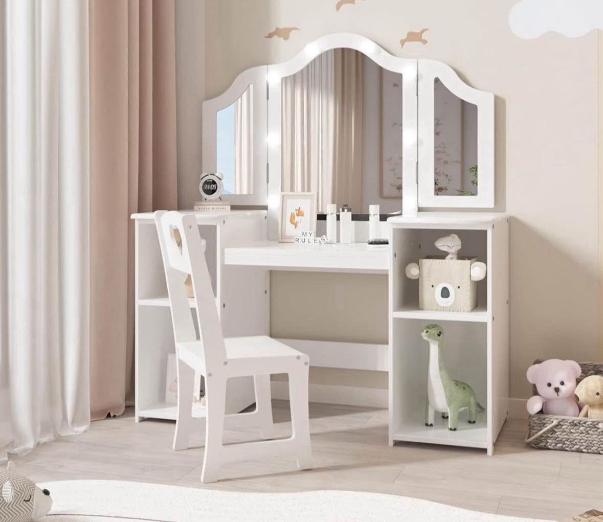 Princess Vanity Table & Chair Set for Girls