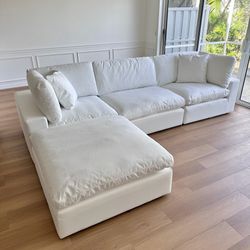 New White Sectional Cloud Couch Sofa