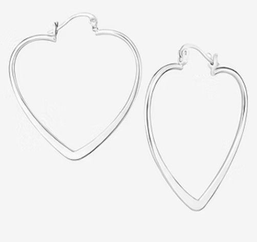 Trendy & Cute Sterling Silver Heart Shaped Earrings