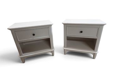 Lila 2-Drawer Nightstand Side Table in White