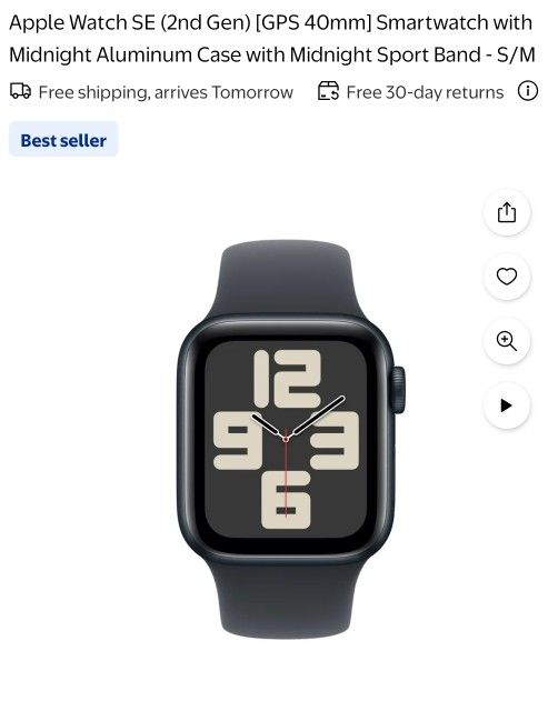 APPLE WATCH (MR9X3LL/A) APPLE WATCH SE 40MM MIDNIGHT AL (BRAND NEW)