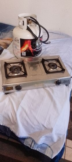 Portable stove plus steel gas tank