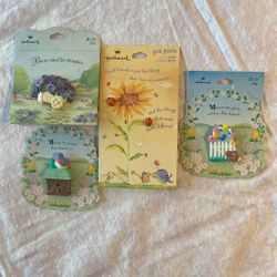 Hallmark Easter/Spring Pins And One Pair Of Ladybug Pierced Earrings