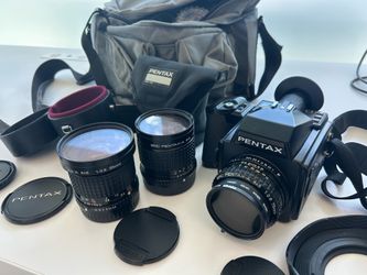 Pentax Film Camera and lenses, lens ND filters, camera bag