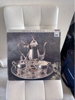 Royal Limited Silver-Plated Coffee & Tea Service Set with Serving Tray – New in Box