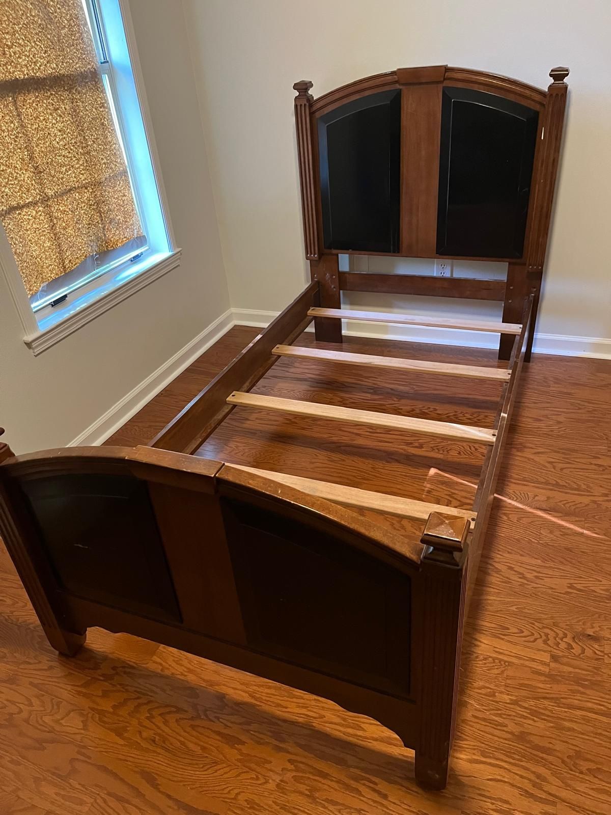Twin wood bed