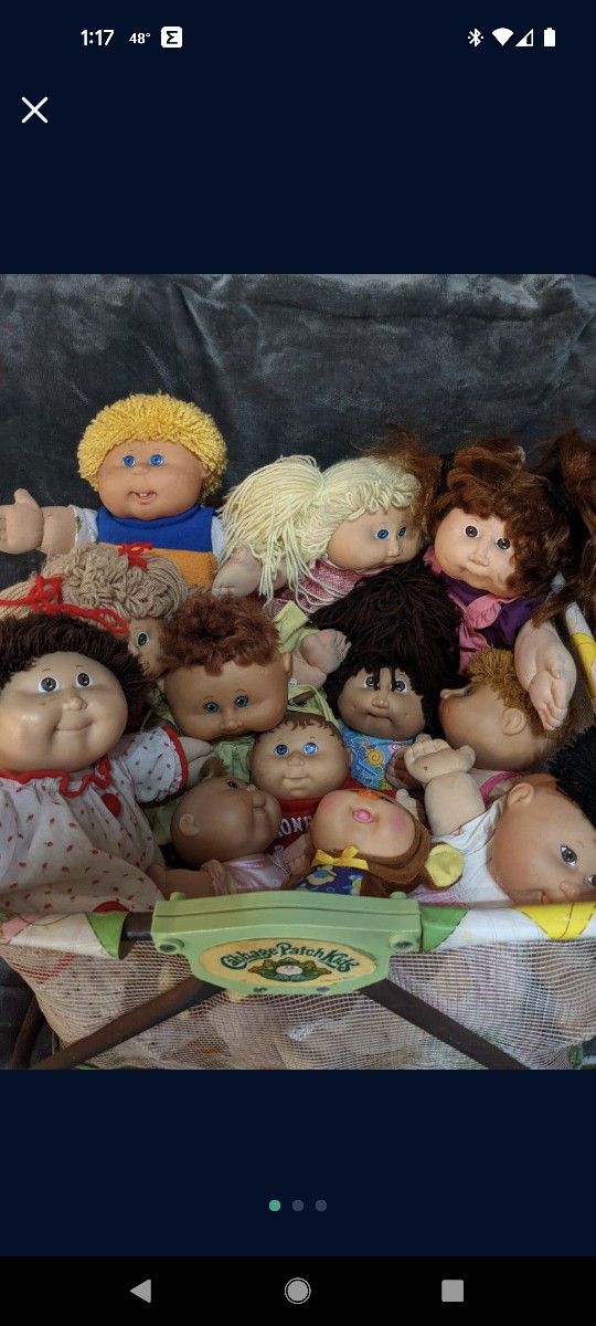 Cabbage Patch Kids Dolls And Playpen