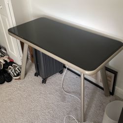 Black Glass Desk w/ Drawer 