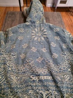 Supreme bandana jacquard denim jacket L